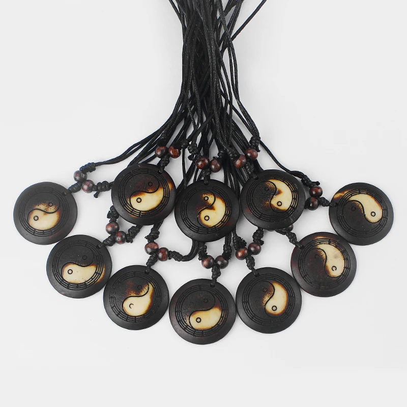 12pcs Taiji / Ying Yang / Bagua Charms Pendant Black Wax Cotton Cord With Wooden beads Surfer Necklace
12pcs Taiji / Ying Yang / Bagua Charms Pendant Black Wax Cotton Cord With Wooden beads Surfer Necklace