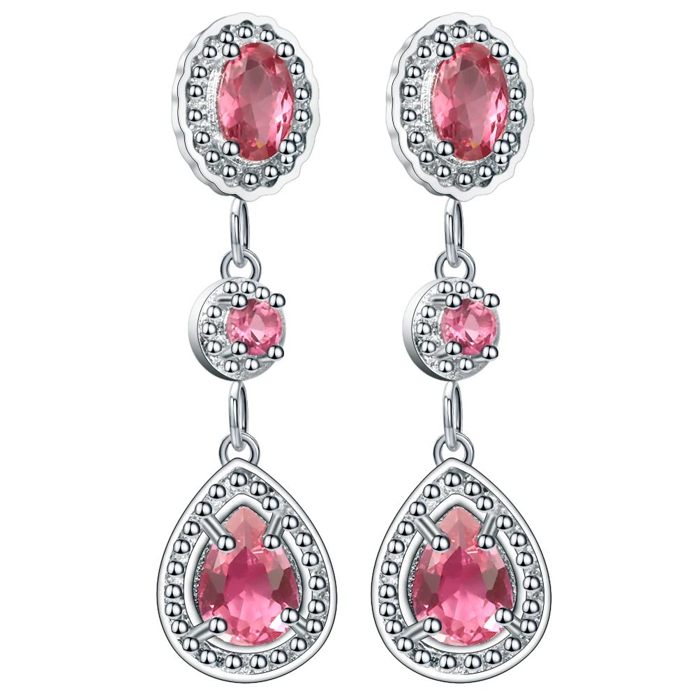 Crystal Water Drop Earrings for Women elegant Temperament Wedding silver Color Long red CZ Dangle earrings Jewelry
Crystal Water Drop Earrings for Women elegant Temperament Wedding silver Color Long red CZ Dangle earrings Jewelry