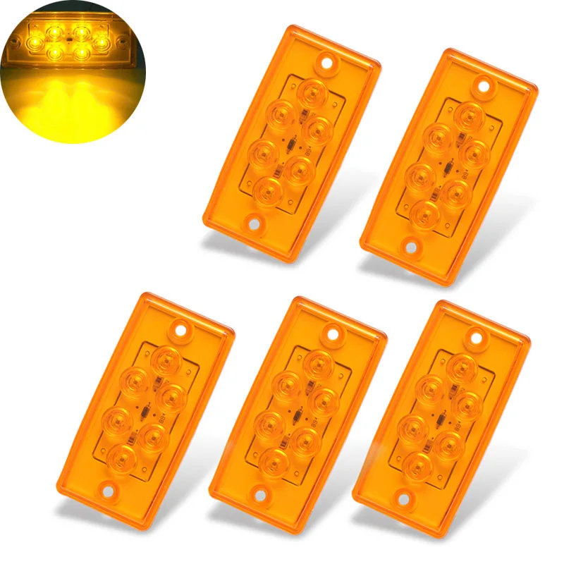 5Pcs 6LED Rectangle Car Side Marker Lights Clearance Lamp for 12V Freightliner Truck Trailer Lorry White Yellow
5Pcs 6LED Rectangle Car Side Marker Lights Clearance Lamp for 12V Freightliner Truck Trailer Lorry White Yellow