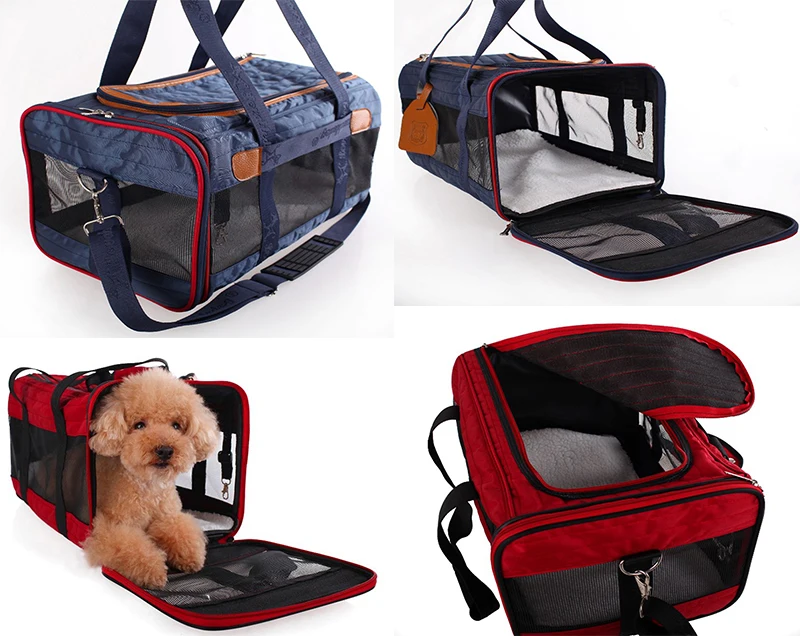 Передышку Авиакомпания Travel Мешок Утвержден Мягкие Pet Carrier с Мягкими Стенками