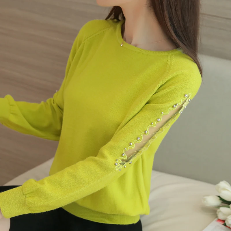 2017 New women sweater Fashion spring Autumn Hollow out Lace Beading long warm loose sweaters women Knitted pullover sweaters
2017 New women sweater Fashion spring Autumn Hollow out Lace Beading long warm loose sweaters women Knitted pullover sweaters