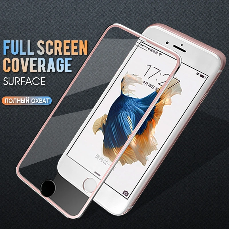 Защитная пленка на экран для iPhone X XS 8 Plus 7 6 6S закаленное стекло 3D из алюминиевого