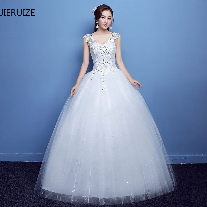 JIERUIZE vestidos de novia Ivory Lace Appliques Ball Gown Cheap Wedding Dresses Lace Up Back Wedding Gowns robe de mariee
JIERUIZE vestidos de novia Ivory Lace Appliques Ball Gown Cheap Wedding Dresses Lace Up Back Wedding Gowns robe de mariee
