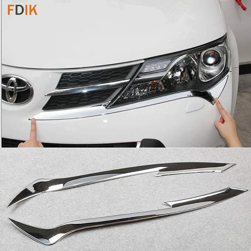 Mirror Chrome Front Head Light Eyelid Eeyline Eyebrow Cover Trim Garnish for Toyota RAV4 2013 2014 2015
Mirror Chrome Front Head Light Eyelid Eeyline Eyebrow Cover Trim Garnish for Toyota RAV4 2013 2014 2015