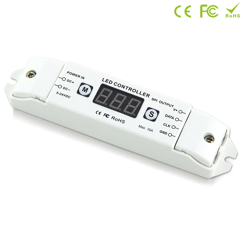 BC-201 Digital Addressable LED Pixel SPI Strip Controller Control 2801 2811 2812 6803 8806 IC 1000 Pixels Tape Lights DC5V-24V
BC-201 Digital Addressable LED Pixel SPI Strip Controller Control 2801 2811 2812 6803 8806 IC 1000 Pixels Tape Lights DC5V-24V