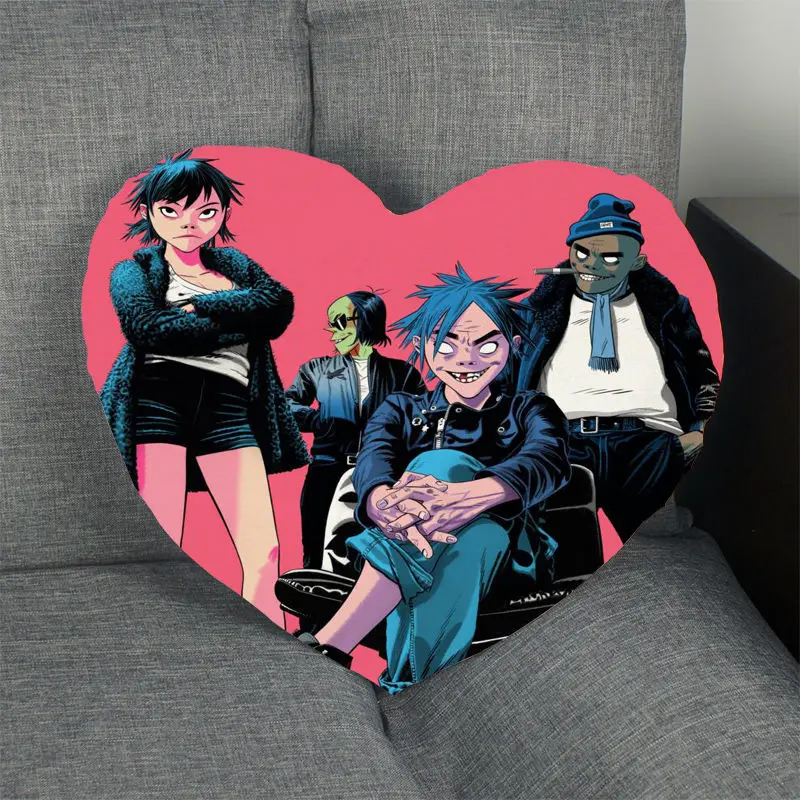 Custom Gorillaz Pillow Case Heart Shaped Zipper Pillow Cover Satin Soft No Fade Pillow Cases Home Textile Decorative
Custom Gorillaz Pillow Case Heart Shaped Zipper Pillow Cover Satin Soft No Fade Pillow Cases Home Textile Decorative
