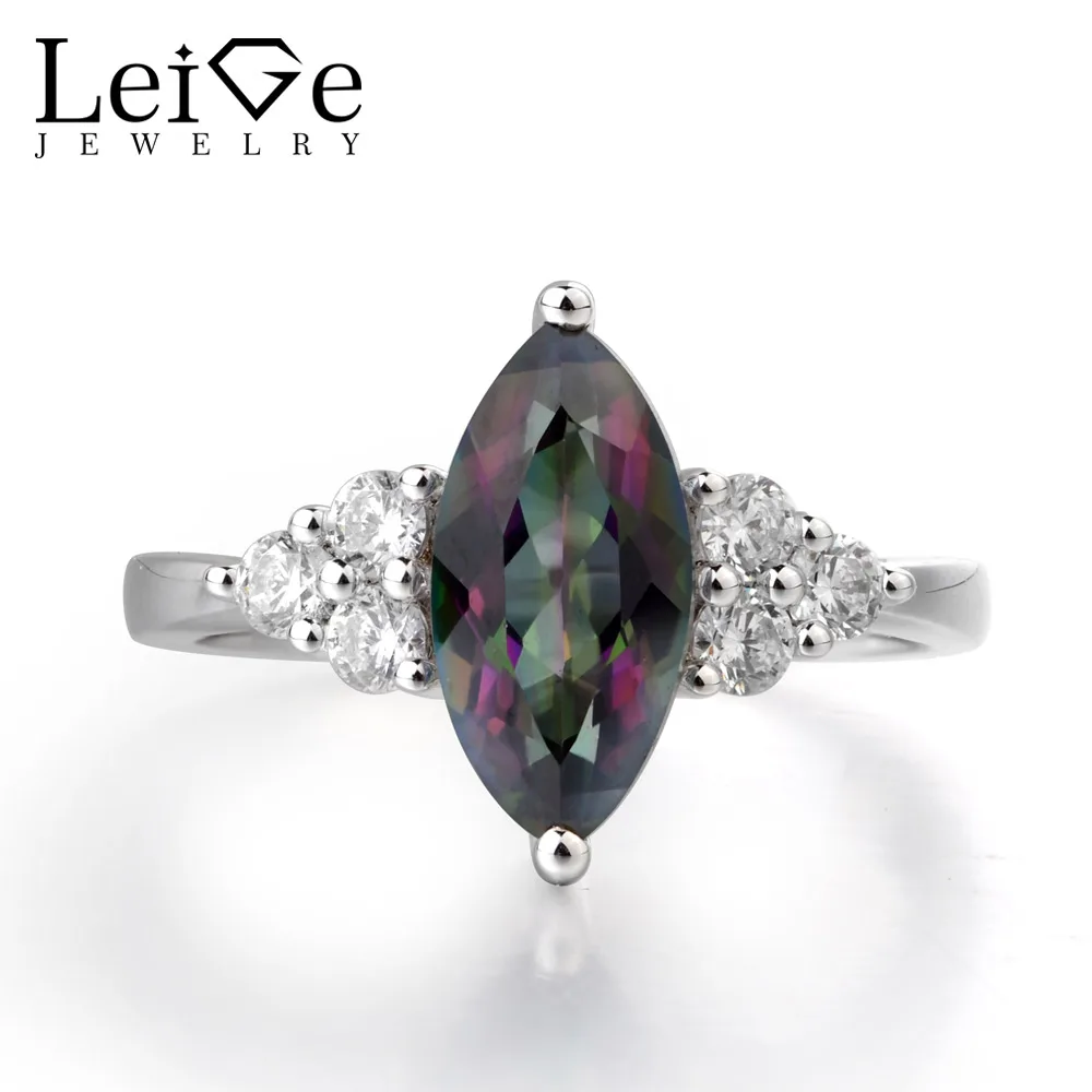 Leige Jewelry Mystic Topaz Promise Wedding Rings 925 Silver Marquise Cut Gemstone November Birthstone Ring Party Gifts for Woman
Leige Jewelry Mystic Topaz Promise Wedding Rings 925 Silver Marquise Cut Gemstone November Birthstone Ring Party Gifts for Woman