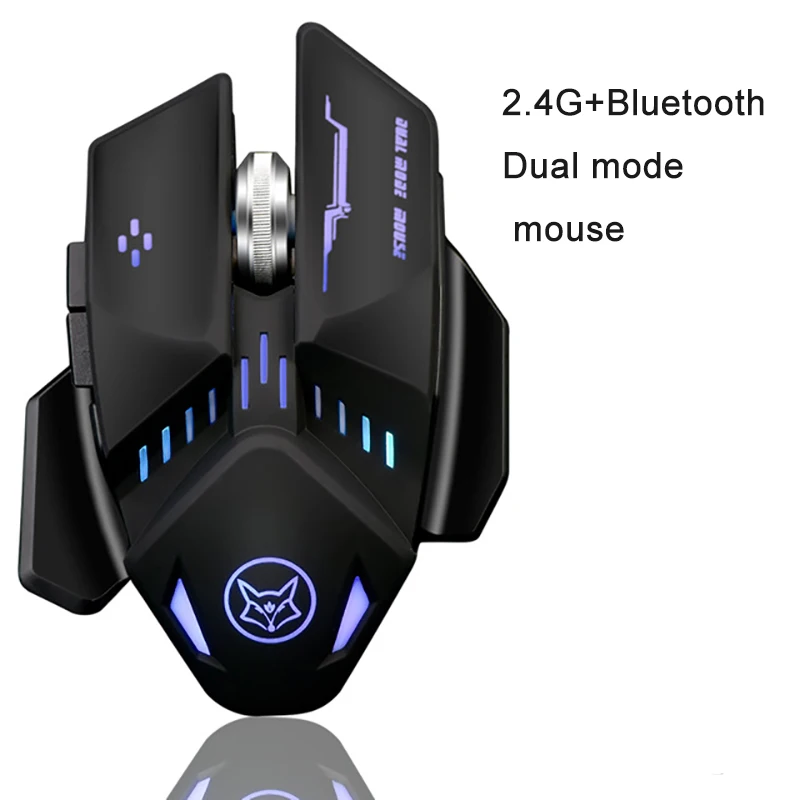 2018 Новая беспроводная перезаряжаемая игровая мышь Q11 bluetooth + 2 4G с двойным режимом