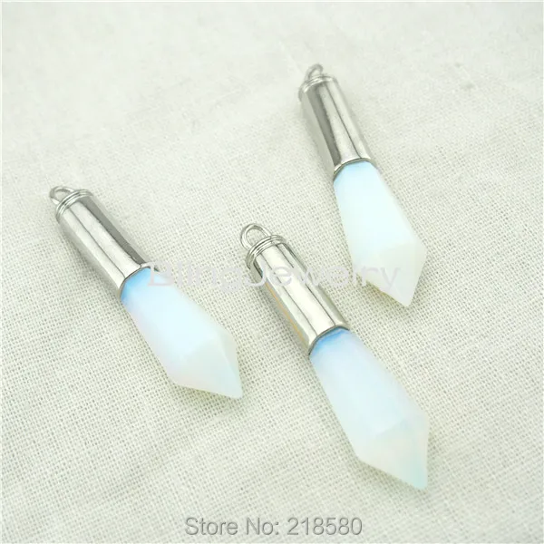 H-SP90 Silver Bullet Pendant, Opal Point Spike Pendant with Silver Cap,Healing crystal pendant
H-SP90 Silver Bullet Pendant, Opal Point Spike Pendant with Silver Cap,Healing crystal pendant