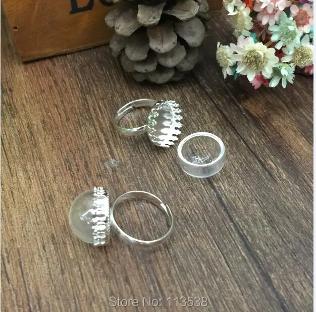 100sets/lot 15mm half ball glass globe dome with silver color small crown ring set glass bottle ring handmade jewelry supplies
100sets/lot 15mm half ball glass globe dome with silver color small crown ring set glass bottle ring handmade jewelry supplies