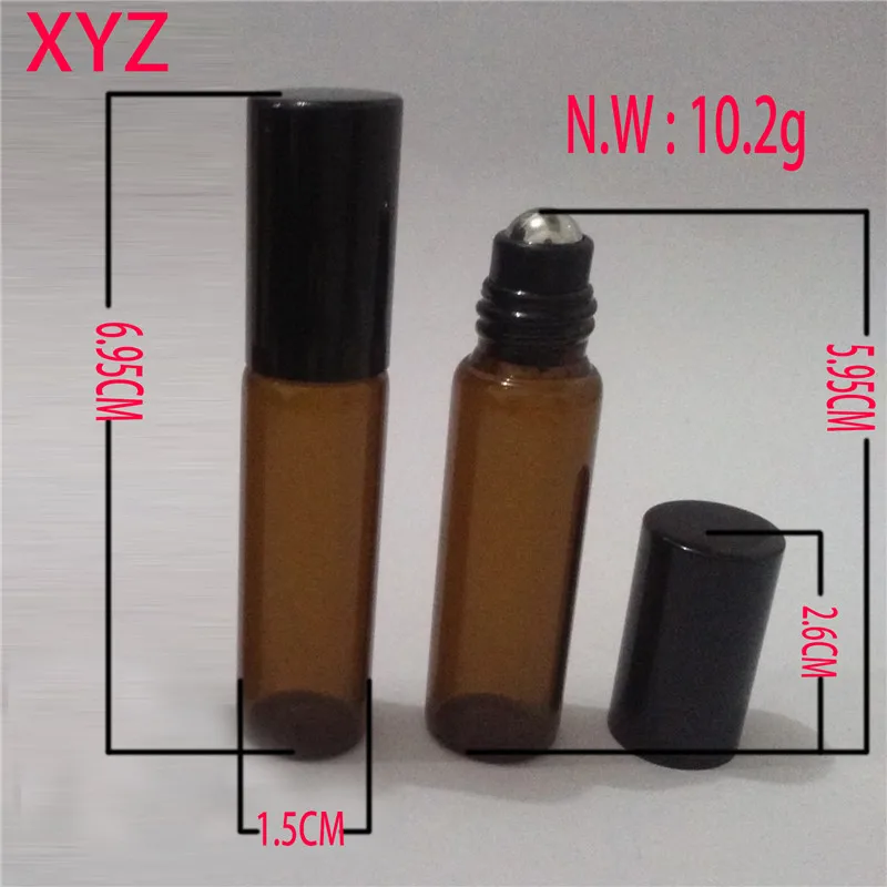XYZ (100 шт./лот) 1 мл 2 3 5 стеклянная бутылка в рулоне с роликом из нержавеющей стали |
