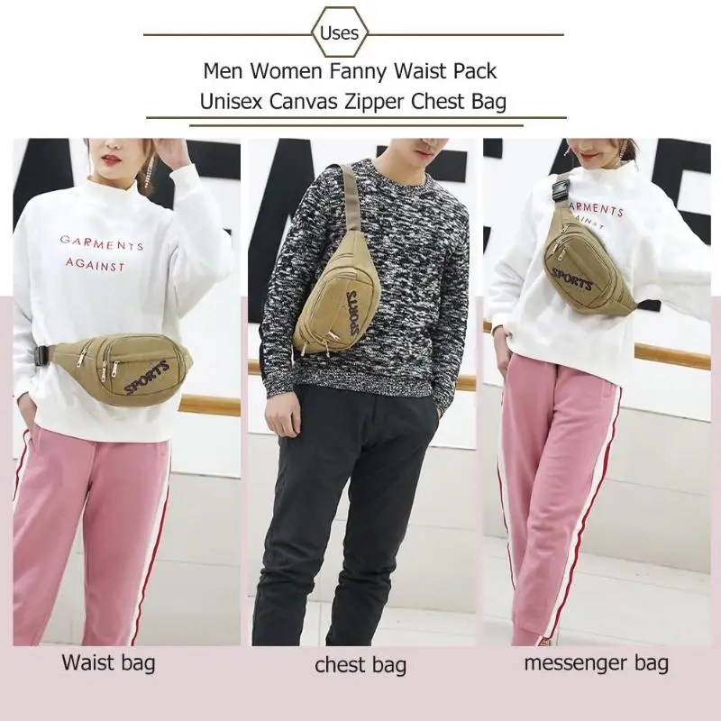 Men Casual Durable Fanny Waist Pack Waist Bags Belt Canvas New Hip Bum Military Bag Pouch Three Zipper Pockets Crossbody Bag
Men Casual Durable Fanny Waist Pack Waist Bags Belt Canvas New Hip Bum Military Bag Pouch Three Zipper Pockets Crossbody Bag