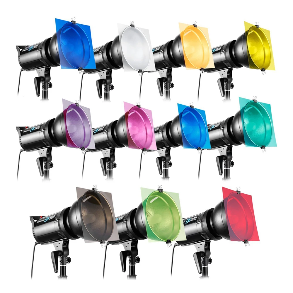 12"/30CM Transparent Color Gel Filter Set Pack of 11 Sheets for Photo Studio Photographic Lighting Strobe Flash Light Speedlite
12"/30CM Transparent Color Gel Filter Set Pack of 11 Sheets for Photo Studio Photographic Lighting Strobe Flash Light Speedlite