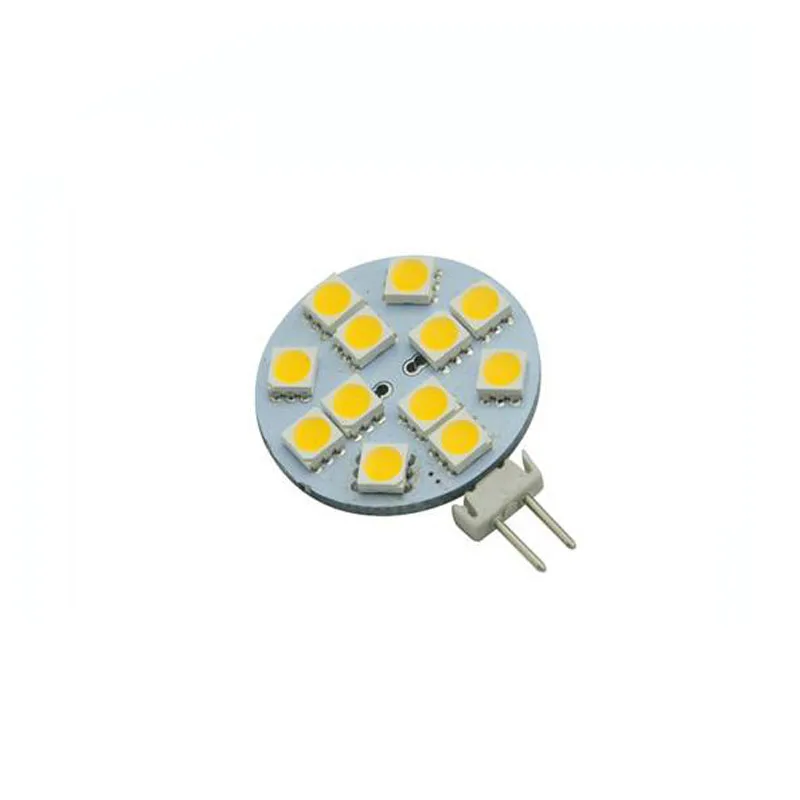100X Wholesale 12pcs 3528SMD DC12V input 3W G4 led round bulb express free shipping