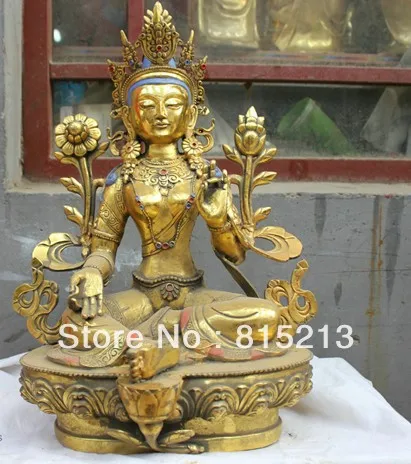 wang 000312 Chinese Tibet Tibetan Buddhism Gilt Bronze statue Green Tara Buddha Sculpture
wang 000312 Chinese Tibet Tibetan Buddhism Gilt Bronze statue Green Tara Buddha Sculpture