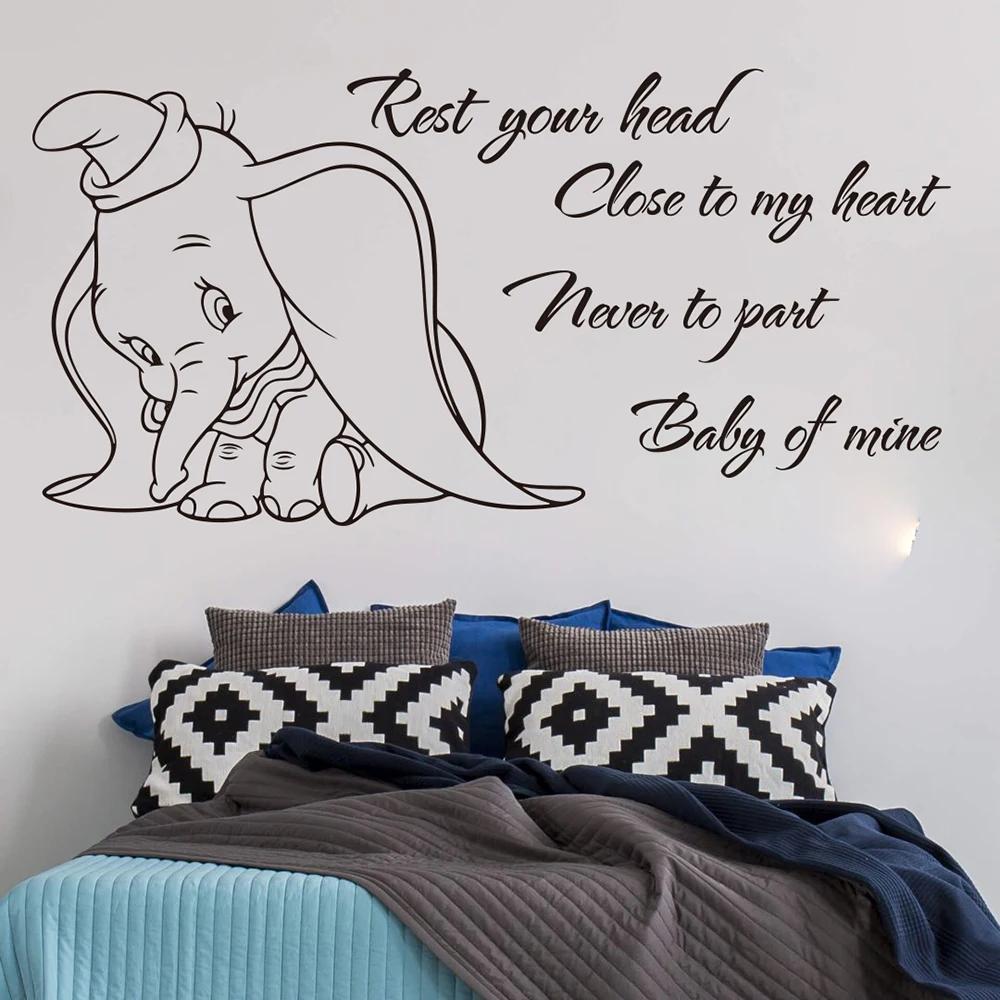 Cartoon Dumbo Rest Your Head Quote Wall Decal Baby Nursery Kids Room Large Inspirational Quote Elephant Animal Wall Sticker Art
Cartoon Dumbo Rest Your Head Quote Wall Decal Baby Nursery Kids Room Large Inspirational Quote Elephant Animal Wall Sticker Art