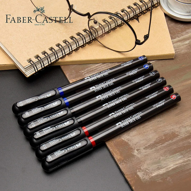 5 шт. немецкая FABER-CASTELL супер настоящая гелевая ручка 0 38/0 мм черная