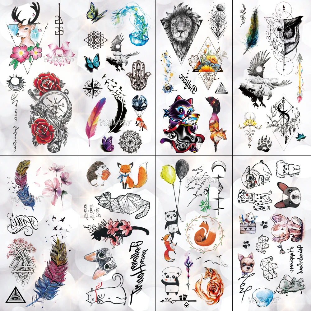 Panda Lion Little Animal Waterproof Temporary Tattoo Sticker Cute Cat Elephant Flash Tattoos Body Art Fake Arm tatoo Women
Panda Lion Little Animal Waterproof Temporary Tattoo Sticker Cute Cat Elephant Flash Tattoos Body Art Fake Arm tatoo Women