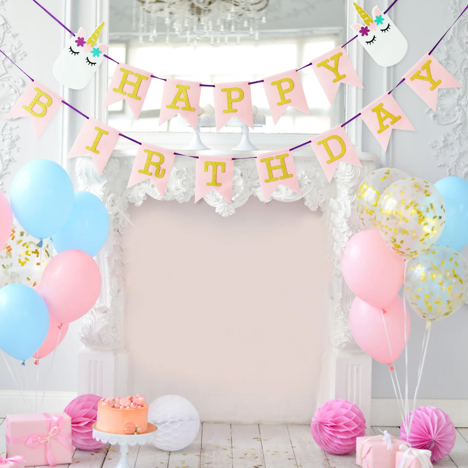 1pc 3.5mPink Unicorn Happy Birthday Non-woven Fabric Banners 1st Birthday Glitter Garland Birthday Party DIY Hanging decorations
1pc 3.5mPink Unicorn Happy Birthday Non-woven Fabric Banners 1st Birthday Glitter Garland Birthday Party DIY Hanging decorations