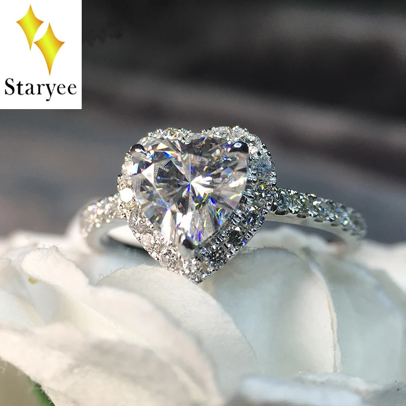 Moissanite Pendant Rings Real 18K White Gold Lovers Couple Wedding Engagement Band with Natural Diamond Side For Women Jewelry
Moissanite Pendant Rings Real 18K White Gold Lovers Couple Wedding Engagement Band with Natural Diamond Side For Women Jewelry
