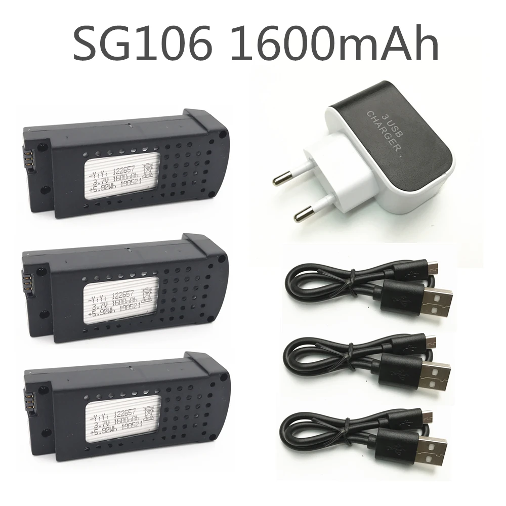 SG106 RC Quadcopter Spare Part EU Plug Charger 3.7V 1600mah Lipo Battery USB Charging Cable Set 
SG106 RC Quadcopter Spare Part EU Plug Charger 3.7V 1600mah Lipo Battery USB Charging Cable Set