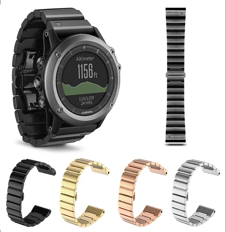 Классический металлический ремешок 26 мм из нержавеющей стали для Garmin Fenix 3 GMFNX3BBMB
Классический металлический ремешок 26 мм из нержавеющей стали для Garmin Fenix 3 GMFNX3BBMB