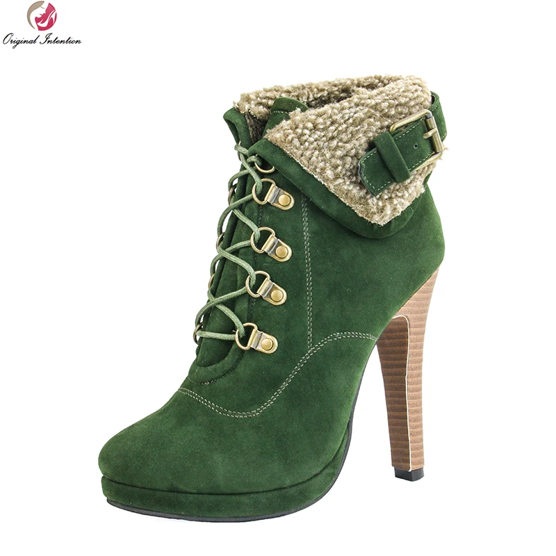Original Intention Popular Women Ankle Boots Nice Round Toe Thin High Heels Boots Elegant Green Shoes Woman Plus US Size 4-15
Original Intention Popular Women Ankle Boots Nice Round Toe Thin High Heels Boots Elegant Green Shoes Woman Plus US Size 4-15