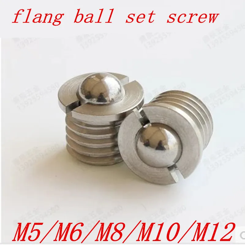 5pcs M5 M6 M8 M10 M12 Stainless steel flange Ball Plunger Set Screw
