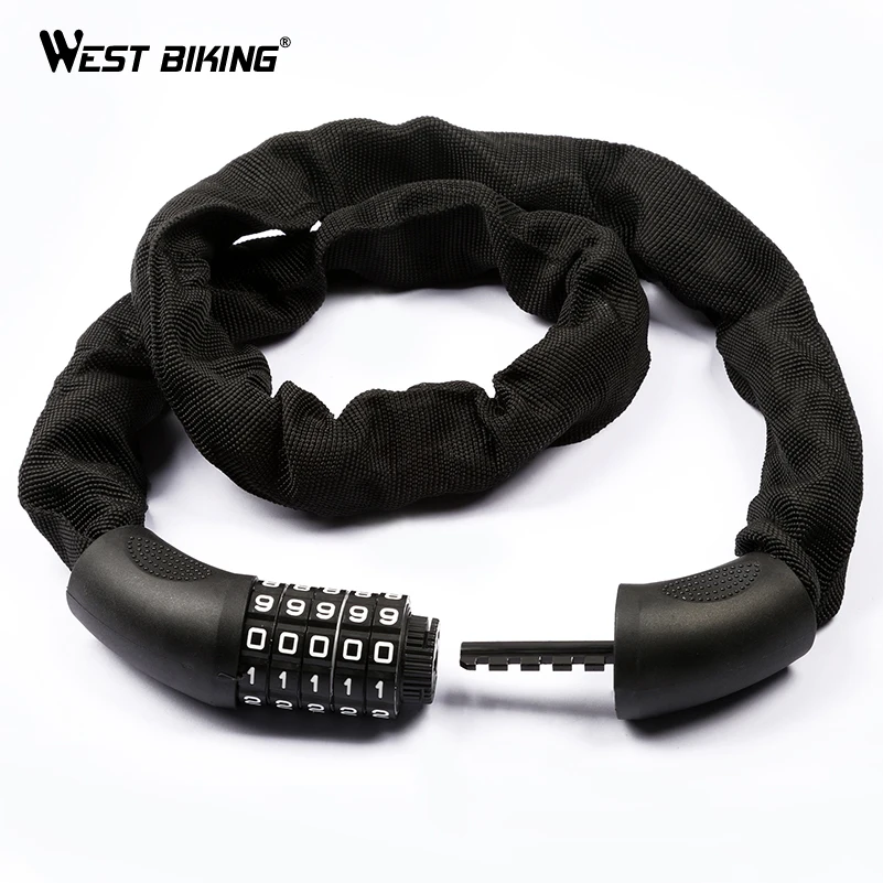 WEST BIKING Bike Lock 5 Password Steel Cloth 94CM Digital Chain Lock Anti-Theft Security Outdoor Candado Bicicleta Bicycle Lock
WEST BIKING Bike Lock 5 Password Steel Cloth 94CM Digital Chain Lock Anti-Theft Security Outdoor Candado Bicicleta Bicycle Lock