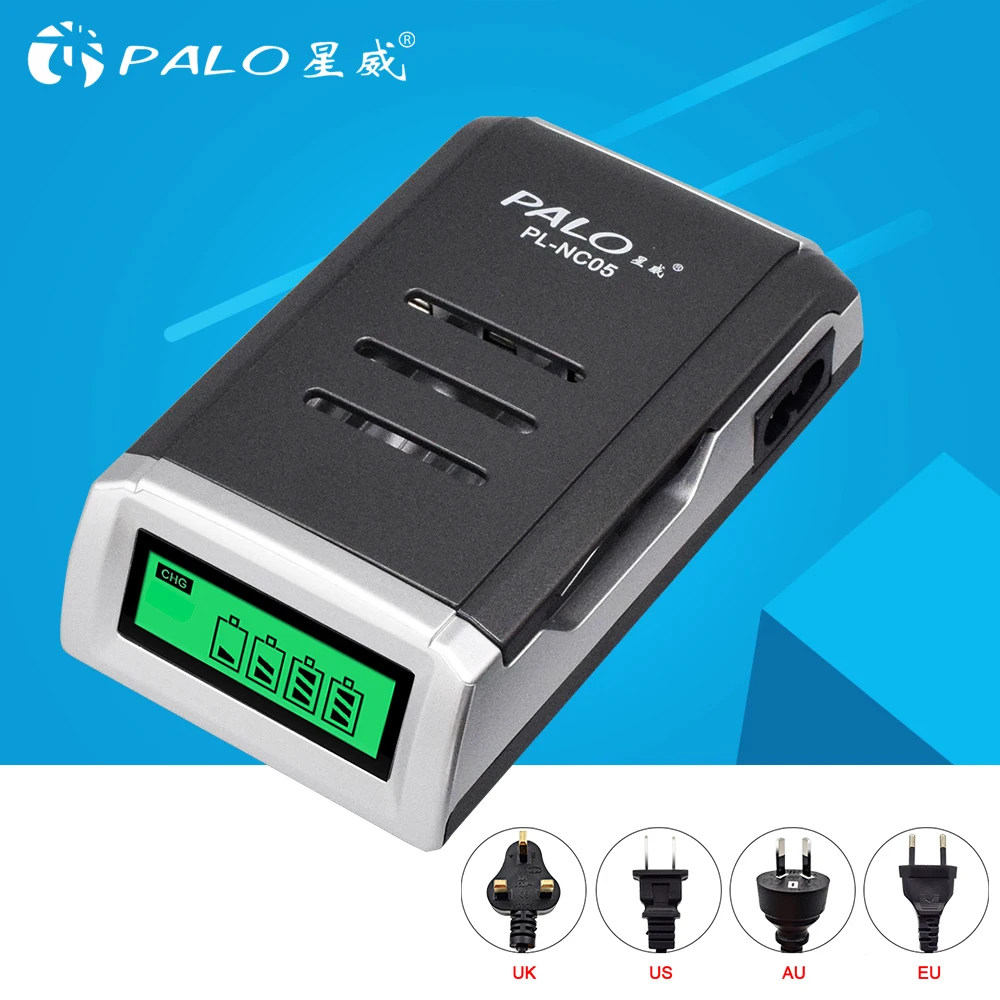 PALO LCD Display Intelligent Smart Battery Charger for AA / AAA Rechargeable Batteries 1.2V Ni-Cd Ni-Mh rechargeable battery
PALO LCD Display Intelligent Smart Battery Charger for AA / AAA Rechargeable Batteries 1.2V Ni-Cd Ni-Mh rechargeable battery