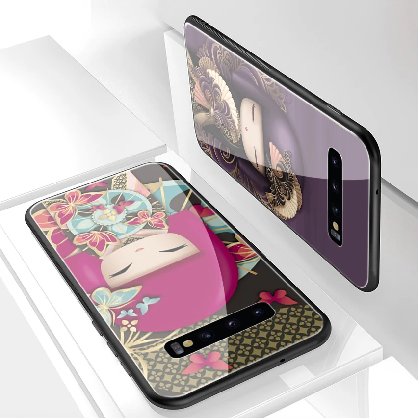Lavaza kawaii японская кукла Kokeshi стеклянный ТПУ чехол для Samsung Note 8 9 S7 S8 S9 S10 A10 A20 A30 A40 A50 A60