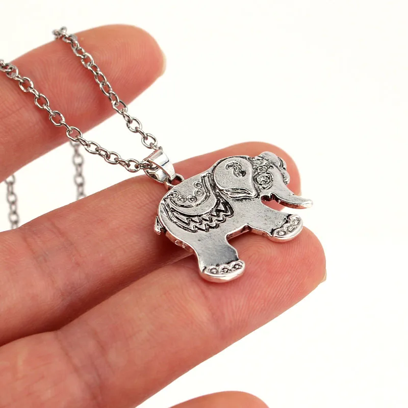 hzew new Vintage elephant pendant necklace Ancient silver color elephant necklaces
hzew new Vintage elephant pendant necklace Ancient silver color elephant necklaces
