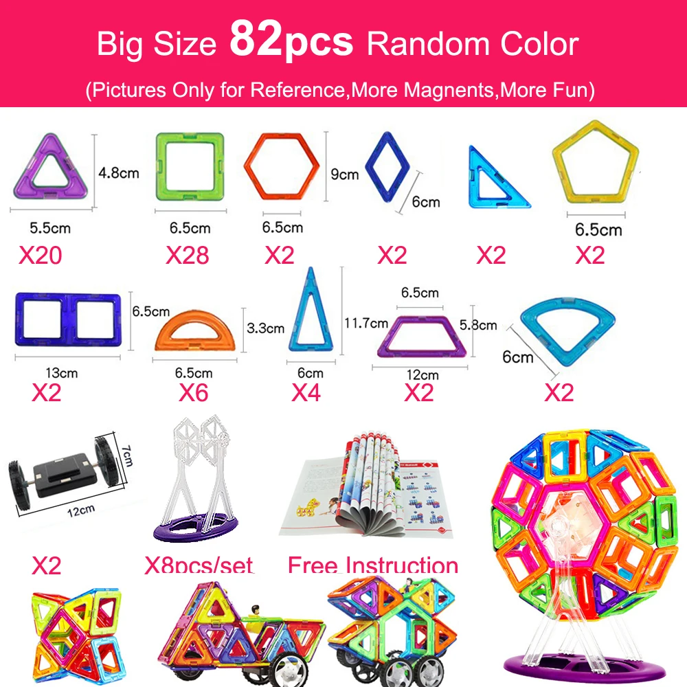 44-157pcs Big Size Magnetic Designer Construction Set Model & Building Magnet Toys Educational Magnetic Blocks for Children
44-157pcs Big Size Magnetic Designer Construction Set Model & Building Magnet Toys Educational Magnetic Blocks for Children