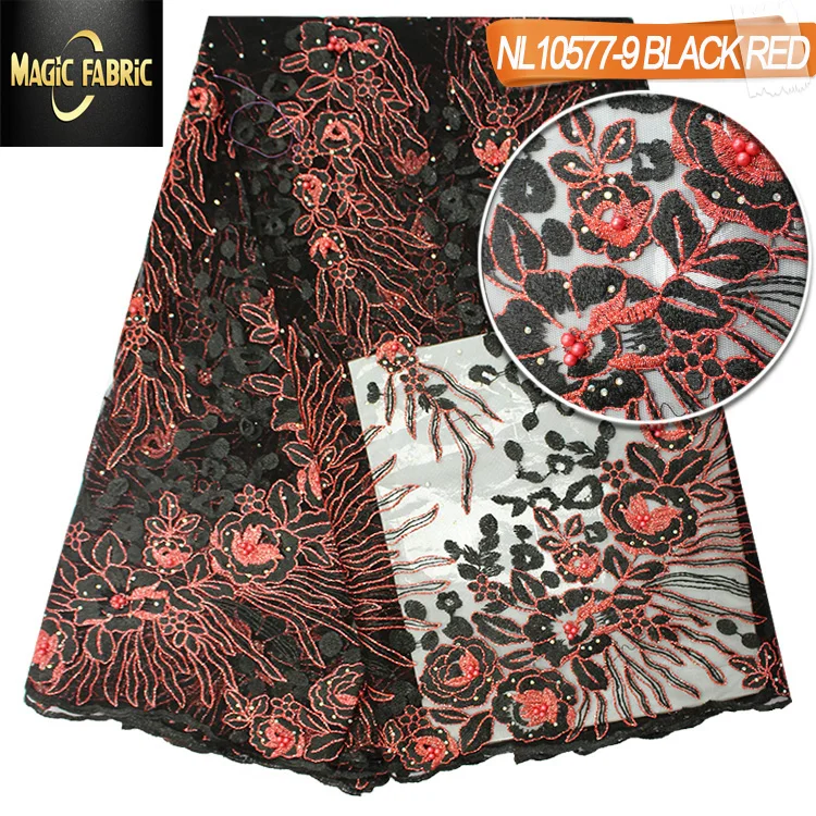 Sales promotion french tulle lace fabric with beads African embroidery laces fabrics 5 color available 5 yards NL10577
Sales promotion french tulle lace fabric with beads African embroidery laces fabrics 5 color available 5 yards NL10577