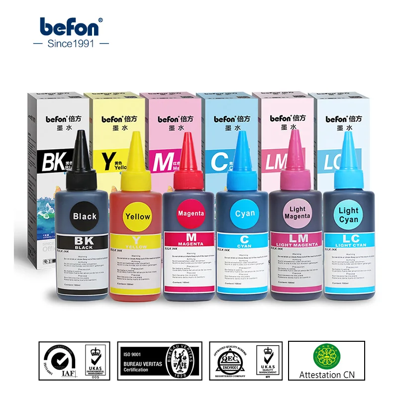befon X6 Colors 100ML Refill Dye Ink Kit Compatible for Epson R L Series Hp Canon Printer Cartridge Universal Tinta for 655 XL
befon X6 Colors 100ML Refill Dye Ink Kit Compatible for Epson R L Series Hp Canon Printer Cartridge Universal Tinta for 655 XL