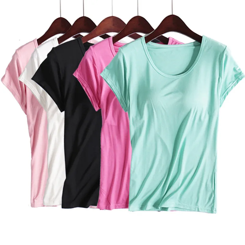 Summer Women Sexy Modal Fitness Top Tees Femme Short Sleeve Solid Color One Piece Integrated Chest Pad Tops 3XL
Summer Women Sexy Modal Fitness Top Tees Femme Short Sleeve Solid Color One Piece Integrated Chest Pad Tops 3XL