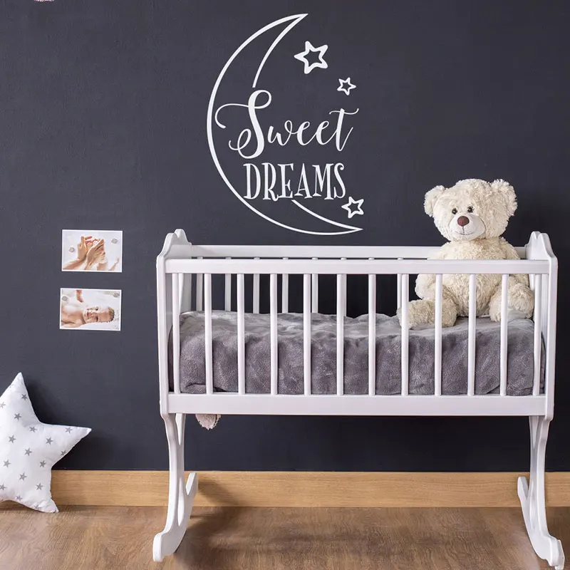 Sweet Dreams Wall Decal Baby Nursery Decals - Moon And Stars Decoration Vinyl Sticker For Kids Room Crib Decor K553
Sweet Dreams Wall Decal Baby Nursery Decals - Moon And Stars Decoration Vinyl Sticker For Kids Room Crib Decor K553