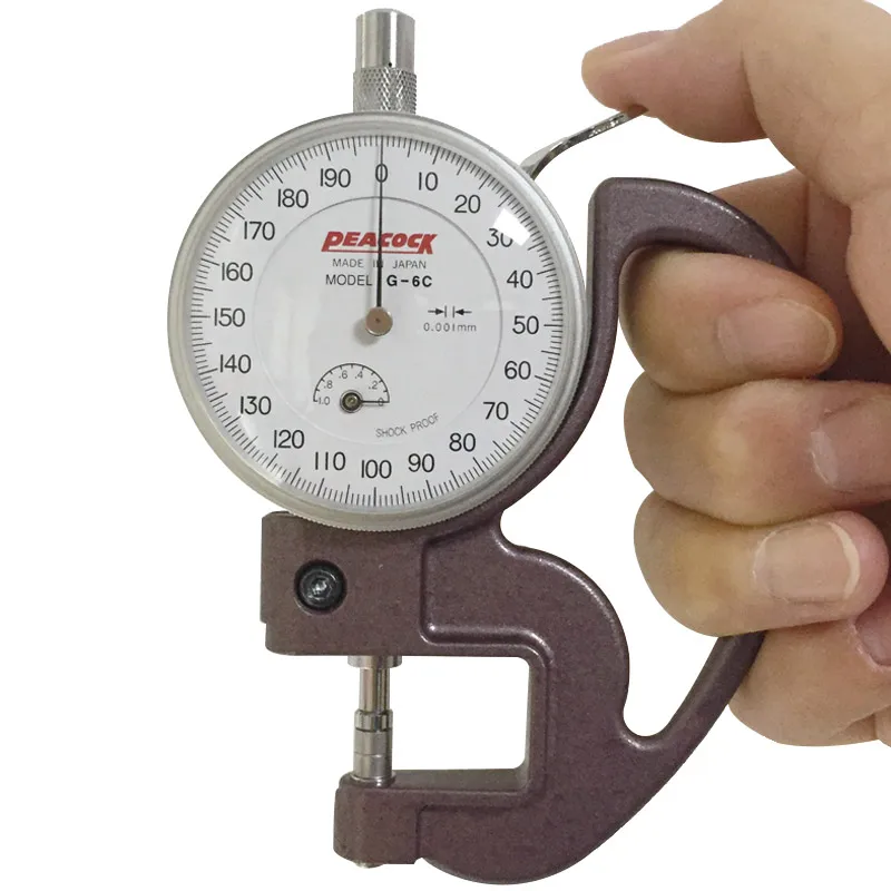G-6C Japan PEACOCK Paint Thickness Meter 0.001mm Thickness Gauge Use in Textile Fabric
G-6C Japan PEACOCK Paint Thickness Meter 0.001mm Thickness Gauge Use in Textile Fabric