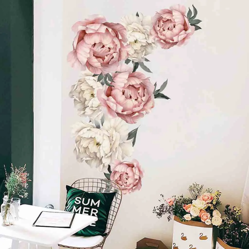 Large Pink Peony Flower Wall Stickers Romantic Flowers Home Decor For Bedroom Living Room Diy Vinyl Wall Decals Decor Gift
Large Pink Peony Flower Wall Stickers Romantic Flowers Home Decor For Bedroom Living Room Diy Vinyl Wall Decals Decor Gift