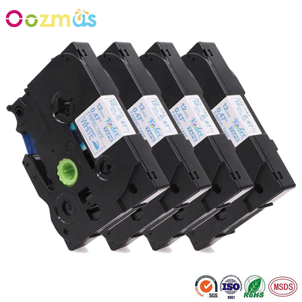 Oozmas 4 шт. 12 мм TZe FA3 этикетка для ткани совместима с Brother ткань железо на ленте TZeFA3