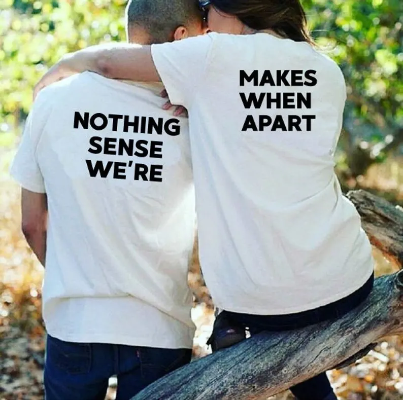 Skuggnas New Arrival Nothing Sense We're Makes When Apart Cool Vintage Tees Couples Matching T-shirt Short Sleeve Fashion tshirt
Skuggnas New Arrival Nothing Sense We're Makes When Apart Cool Vintage Tees Couples Matching T-shirt Short Sleeve Fashion tshirt