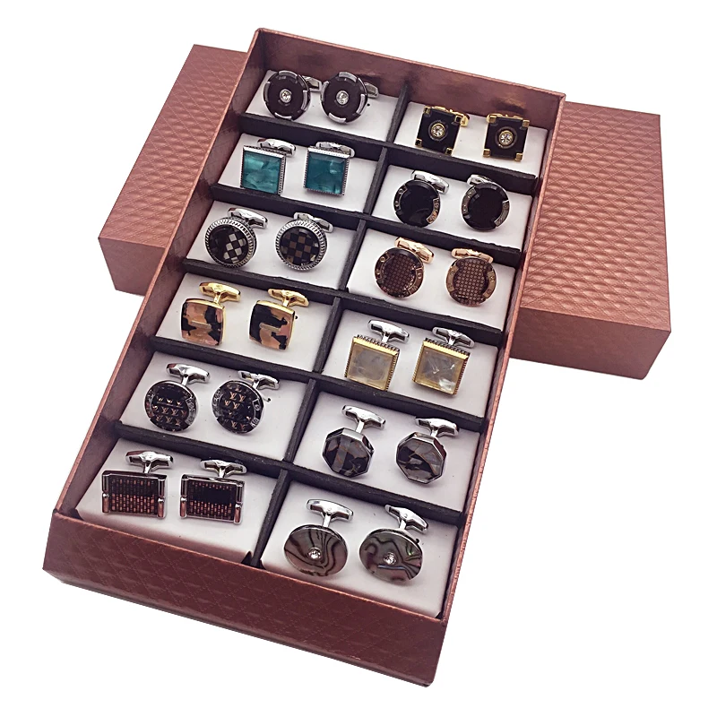 UJOY 12 Pairs Cufflinks Sets High Quality Luxury Rhinestone Shirt Cuff links Jewelry
UJOY 12 Pairs Cufflinks Sets High Quality Luxury Rhinestone Shirt Cuff links Jewelry