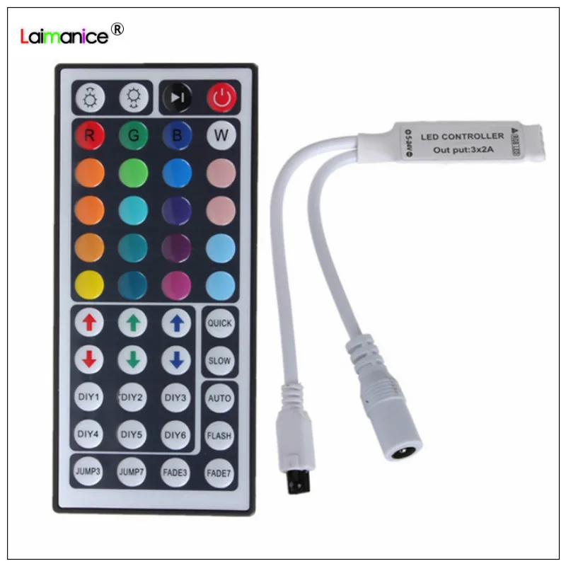 High Quality RGB led controller DC12V mini 44 key IR receiver remote control for 5050/3528/2835 strip light | Лампы и освещение