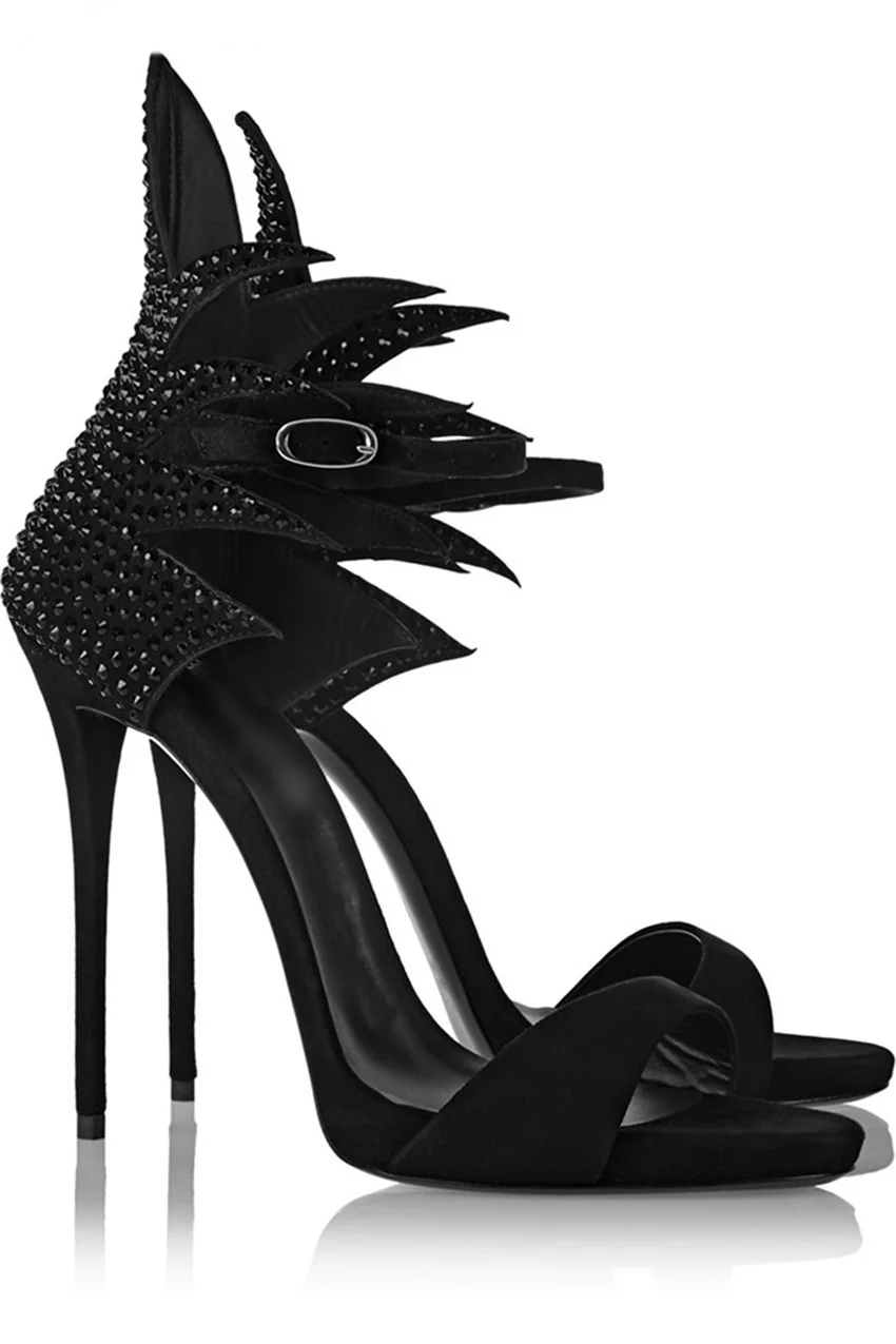Luxury Bling Bling Crystal Women Sandals Beige Black Wing Shape Gladiator Sandals Suede Single Strap Banquet Party Shoes
Luxury Bling Bling Crystal Women Sandals Beige Black Wing Shape Gladiator Sandals Suede Single Strap Banquet Party Shoes