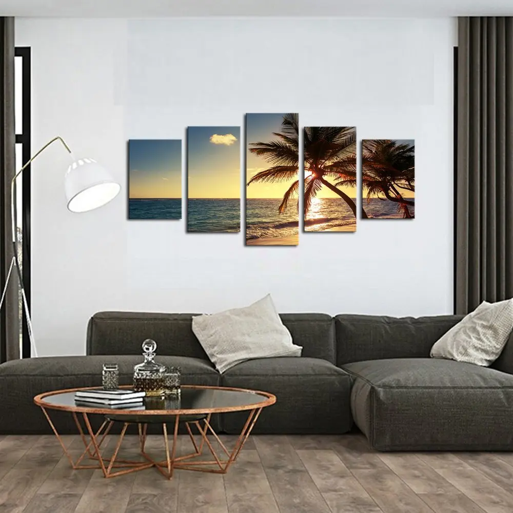 5 Pieces Sea Sunset Palm Trees Poster And Print Canvas Painting Home Decorations Wall Art Picture For Living Room
5 Pieces Sea Sunset Palm Trees Poster And Print Canvas Painting Home Decorations Wall Art Picture For Living Room
