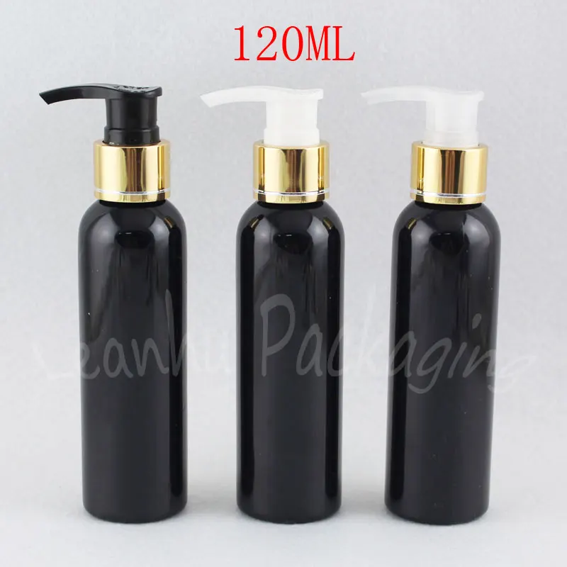 120ML Black Round Shoulder Plastic Bottle With Gold Lotion Pump , 120CC Shampoo / Lotion Packaging Bottle , Makeup Sub-bottling
120ML Black Round Shoulder Plastic Bottle With Gold Lotion Pump , 120CC Shampoo / Lotion Packaging Bottle , Makeup Sub-bottling