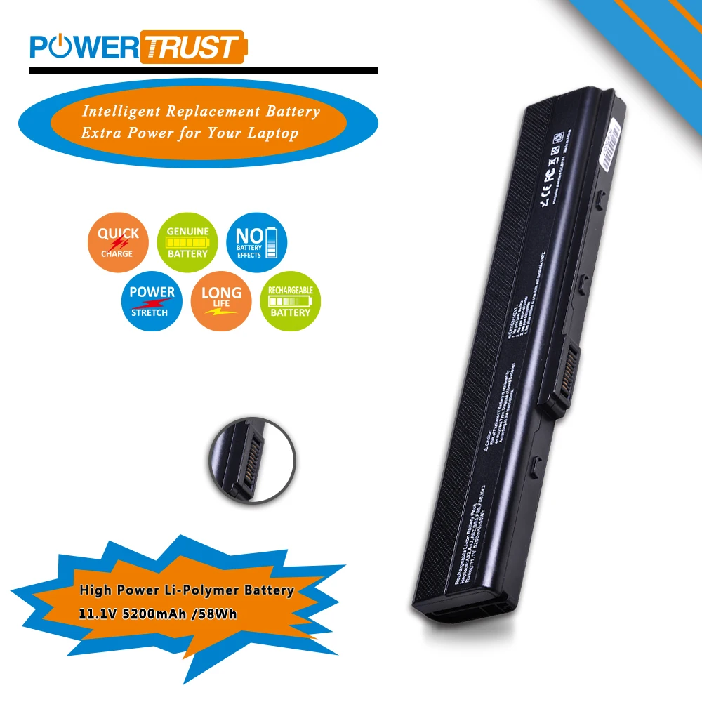 Powertrust14.8V 2600mAH Аккумулятор для ноутбука Asus K52F K52 K52J K42 K42F K52JC K52JE | Компьютеры и офис