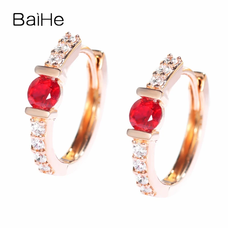 BAIHE Real Solid 14K Rose Gold Natural Ruby Earrings Natural Diamond Ear Clip Earrings Wedding Fine Jewelry Pendientes Rubí
BAIHE Real Solid 14K Rose Gold Natural Ruby Earrings Natural Diamond Ear Clip Earrings Wedding Fine Jewelry Pendientes Rubí
