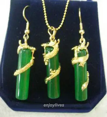 new Style Hot sale****Green jade Yellow Dragon Pendant Earrings & Necklace Set Fashion Wedding Party Jewellery
new Style Hot sale****Green jade Yellow Dragon Pendant Earrings & Necklace Set Fashion Wedding Party Jewellery