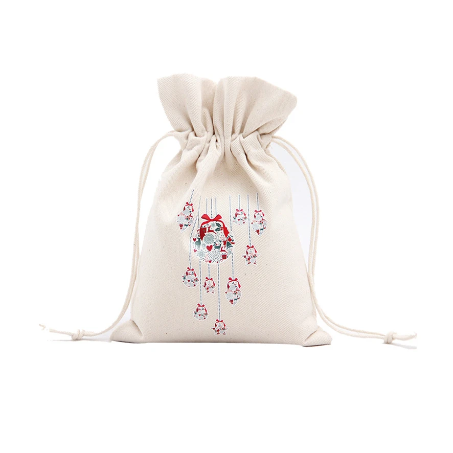 Женский тканевый рюкзак женский на шнурке маленький Рождественский подарок